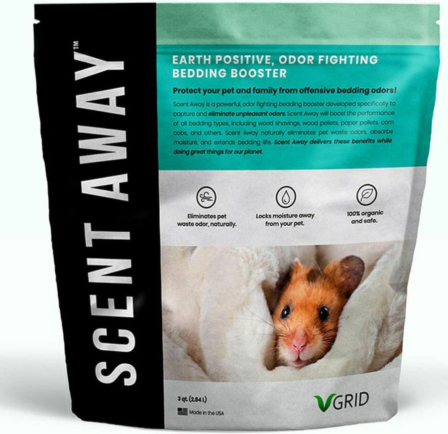 Small Animal SCENT AWAY | Scent Away | Small Animal Bedding Deodorizer | 100% Natural & Fragrance Free, Non-Toxic Pet Odor Eliminator For Home | Active Carbon & Zeolite Extends Pet Bedding Life | Deodorizer For Pets 4Lbs