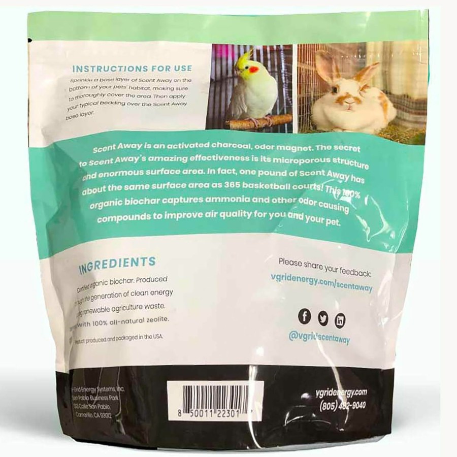 Small Animal SCENT AWAY | Scent Away | Small Animal Bedding Deodorizer | 100% Natural & Fragrance Free, Non-Toxic Pet Odor Eliminator For Home | Active Carbon & Zeolite Extends Pet Bedding Life | Deodorizer For Pets 4Lbs