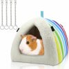 Small Animal Wontee | Wontee Guinea Pig Bed Guinea Pig Hideout Cozy Cave House For Hamsters Rats Hedgehog Guinea Pig Cage Accessories (Large, Rainbow)