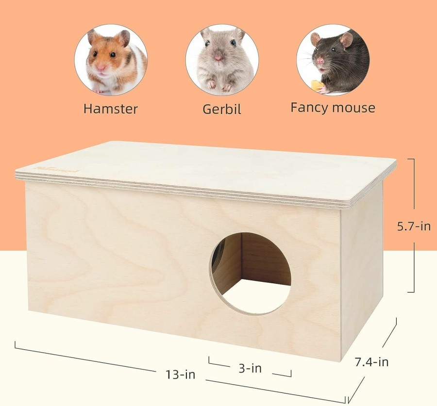 Small Animal Niteangel | Niteangel Birch Chamber-Maze Hamster Hideout - Small Pets Woodland House Habitats Decor For Hamster Mice Gerbils Mouse