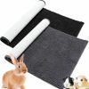 Small Animal Woanger | Woanger 2 Pcs Guinea Pig Bedding Chenille Pet Mats And Dog Mats, 24 X 36 Inch Absorbent Soft Non Slip Washable Pet Soft Guinea Pig Cage Liner For Guinea Pigs Bunny Hamsters House, Black And Dark Gray