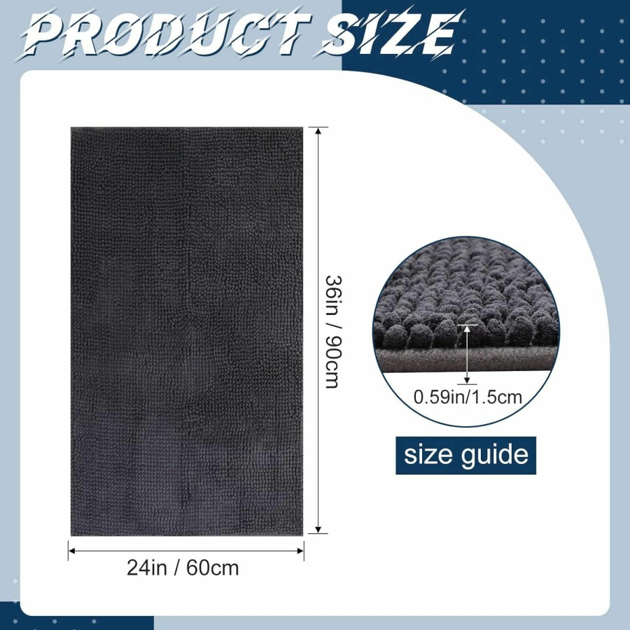 Small Animal Woanger | Woanger 2 Pcs Guinea Pig Bedding Chenille Pet Mats And Dog Mats, 24 X 36 Inch Absorbent Soft Non Slip Washable Pet Soft Guinea Pig Cage Liner For Guinea Pigs Bunny Hamsters House, Black And Dark Gray