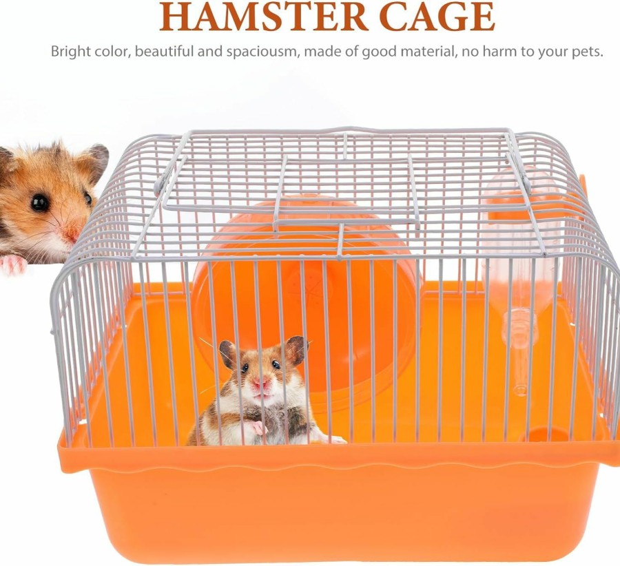 Small Animal VILLCASE | Villcase Portable Hamster Cage, Pet Hamster Cage With Running Wheel And Water Bottle, Travel Carry Rat Cage, Hamster Carry Case Cage Travel & Outdoor For Hamster Small Animals