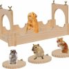 Small Animal CAWUWE | Cawuwe Chinchilla Cage Accessories Wooden Suspension Bridge For Small Animals With 3 Hanging Climb Platform Large Hamster Toy For Cages, Habitat For Guinea Pig Sugar Gliders Rats Squirrel