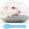 Small Animal BUCATSTATE | Bucatstate Hamster Sand Bath Container Large Hamster Toilet With Scoop Set Dust Bust Accessories For Small Animals (Transparent, Medium)