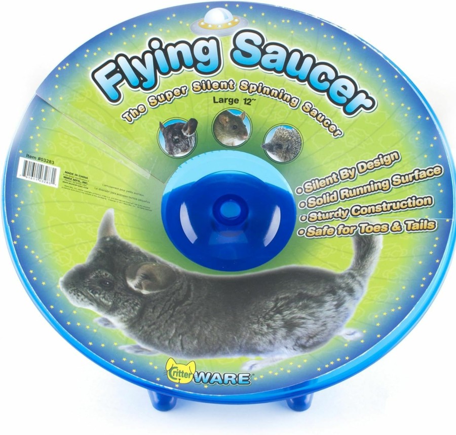 Small Animal Ware Manufacturing | Ware Manufacturing Flying Saucer Exercise Wheel For Small Pets, 12-Inch - Colors May Vary