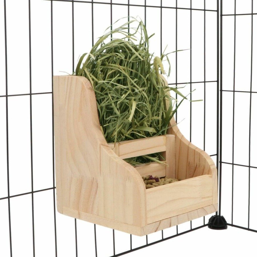 Small Animal Wontee | Rabbit Hay Feeder Rack Wooden Food Manger Grass Holder For Small Pets Bunny Chinchilla Guinea Pigs