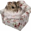 Small Animal ARBOZEW | Arbozew Hamster Mini Sofa, Mice Soft Bed, Classic Red And White Fabric Tiny Pet Chair, Small Animals Cage Decorations. (White-Red)