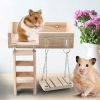 Small Animal BORDSTRACT | Bordstract 3Pcs Hamster Toys Wooden Hanging Ladder, Flexible Natural Swing And Bridge, Playground Platform, Chewing Exercise Toy For Hamsters Gerbil Chinchilla