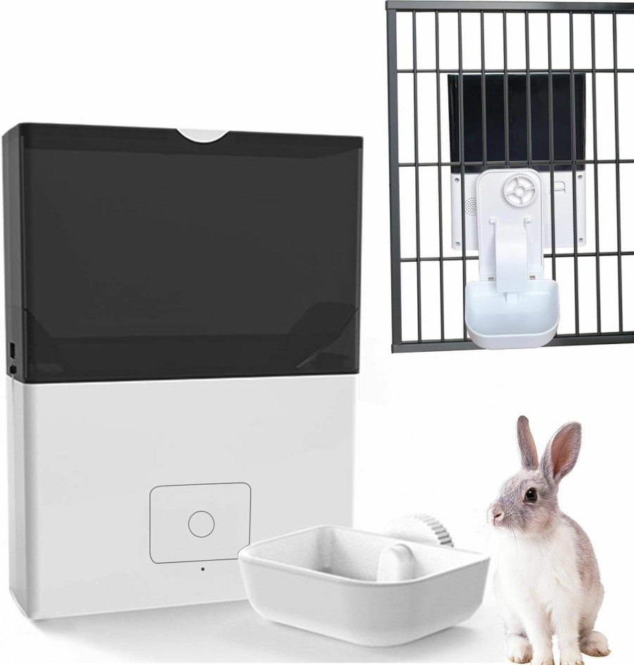 Small Animal LYML.E1 | Rabbit Feeders For Cages Metal,Smart Feed Automatic Rabbit Feeder,Hanging Rabbit Feeder,10S Voice,Save More Space And Time