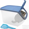 Small Animal BNOSDM | Bnosdm Chinchilla Sand Bath Container Chinchilla Dust Bath Tub Transparent Hamster Toilet Shower Room Plastic Hamster Bathroom Kit With Sand Cup&Scoop For Gerbil Hedgehog Squirrel (Coffee)