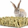 Small Animal Hamiledyi | Hamiledyi Rabbit Grass Bed,Bunny Natural Straw Woven Mat,Guinea Pig Hay Mat Chew Mat For Rabbit Guinea Pig Chinchilla Squirrel Hedgehog(10.6X7.5X3.5Inches)