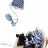 Small Animal KUNBIUH | Guinea Pig Clothes Baby Ferret Rats Hamster Soft Mesh Harness Leash Vest Set For Guinea Pigs, Hamster, Ferret, Rabbit, Chinchilla And Similar Small Anim (Small,Blue)