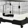 Small Animal Homey Pet | 26\" Rabbit Cage Carry With Pull Out Tray And Caster Size: L25 Xw17 Xh21 (Black)