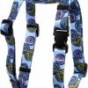 Small Animal Yellow Dog Design | Yellow Dog Design Spirals Blue Roman Style H Dog Harness-X-Large-1\" And Fits Chest Circumference Of 28 To 36\"