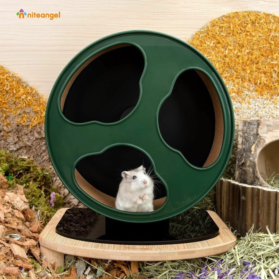 Small Animal Niteangel | Niteangel Quiet Hamster Exercise Wheel - Clouds Series Hamster Running Wheels For Dwarf Syrian Hamsters Gerbils Mice Or Other Small Sized Pets