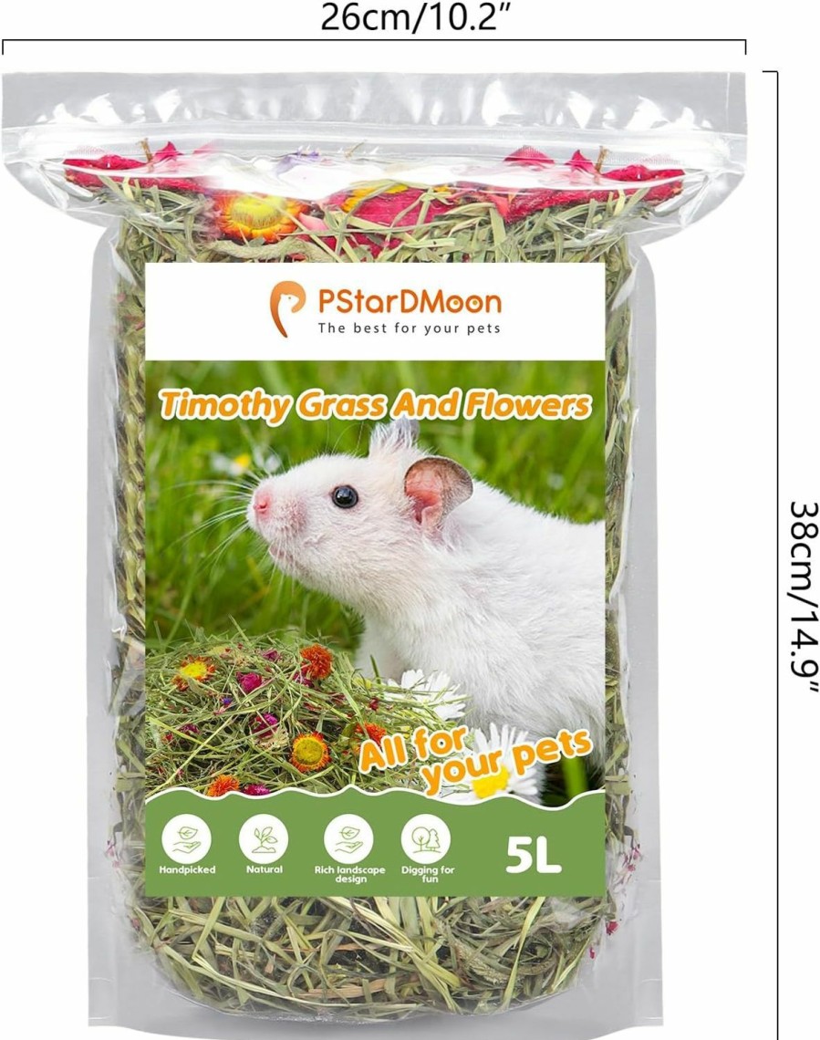 Small Animal PStarDMoon | Pstardmoon Pure Natural Hamsters Bedding Nesting, Small Animal Habitat Decoration, Hamster Cages Accessories, Pet Litter For Dwarf Syrian Hamsters, Gerbils, Mices, Degus (Moss, 5L)