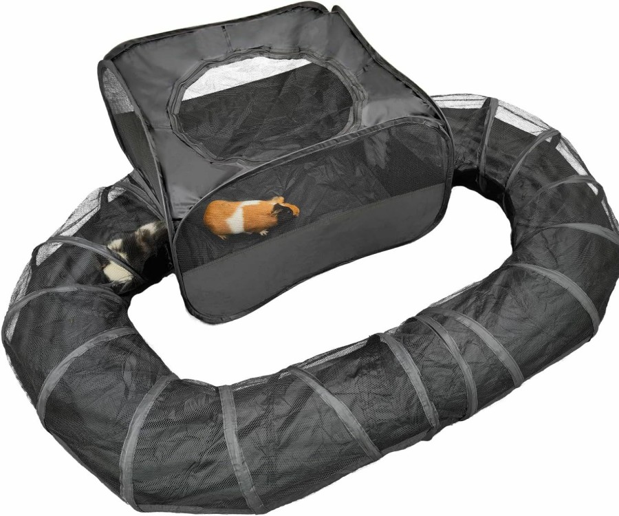 Small Animal DOZZOPET | Guinea Pigs Playpen With Surround Tunnel,Pop Open Tent With Tube For Dwarf Rabbits,Chinchilla,Ferret And Other Small Animals To Run And Exercise Indoor Or Outdoor (Playpen With Tunnel)