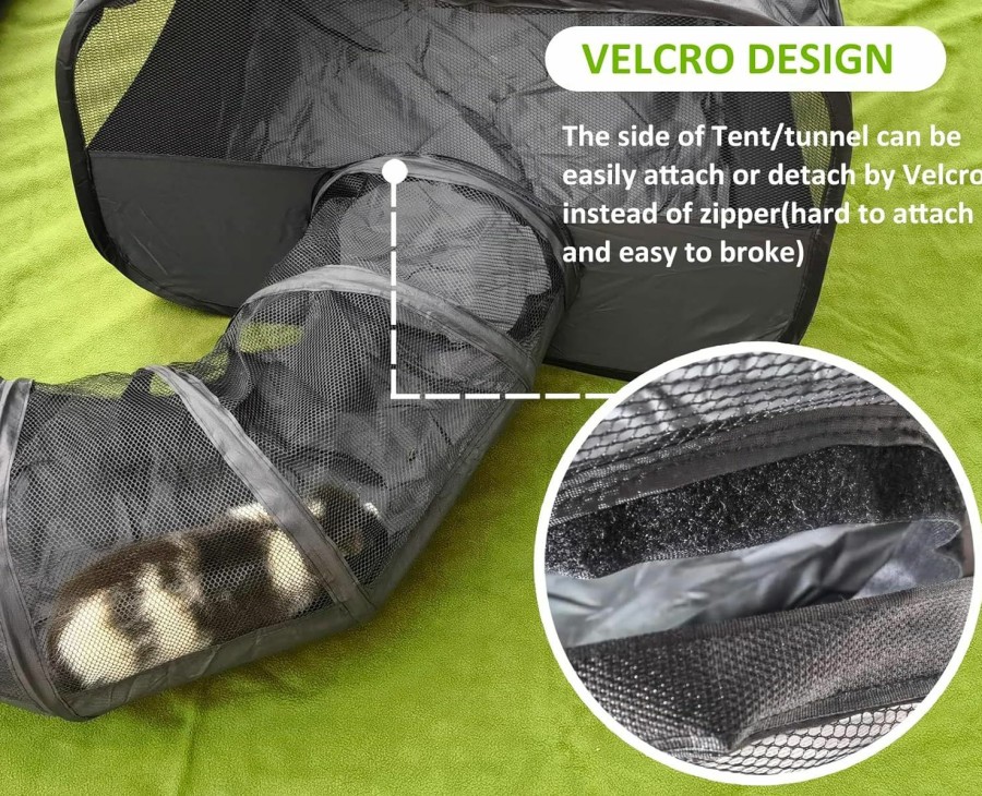 Small Animal DOZZOPET | Guinea Pigs Playpen With Surround Tunnel,Pop Open Tent With Tube For Dwarf Rabbits,Chinchilla,Ferret And Other Small Animals To Run And Exercise Indoor Or Outdoor (Playpen With Tunnel)