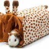 Small Animal PAWNISAW | Guinea Pig Hideout - Fleece Tunnel House Cage Accessories For Rat Hamster Hedgehog Chinchilla Small Animal - Playing Sleeping Hunting Resting Washable Tube Bedding Habitats