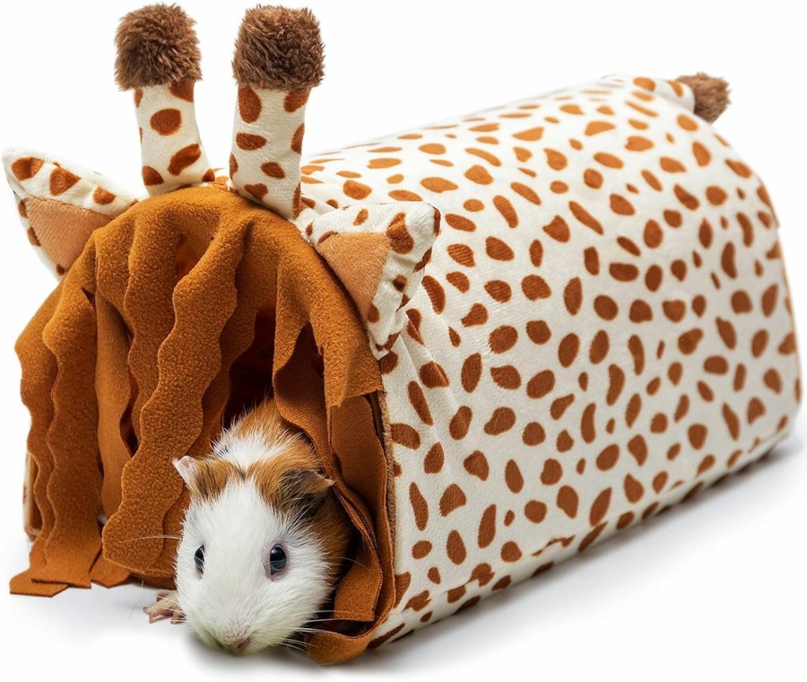 Small Animal PAWNISAW | Guinea Pig Hideout - Fleece Tunnel House Cage Accessories For Rat Hamster Hedgehog Chinchilla Small Animal - Playing Sleeping Hunting Resting Washable Tube Bedding Habitats