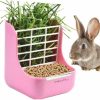 Small Animal STKYGOOD | Rabbit Feeder Bunny Guinea Pig Hay Feeder, Hay Guinea Pig Hay Feeder, Chinchilla Plastic Food Bow (White)