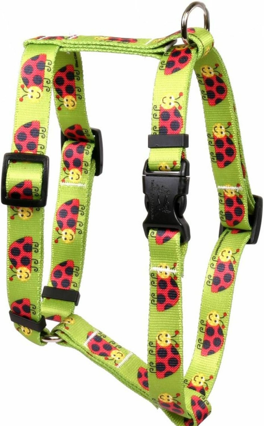 Small Animal Yellow Dog Design | Yellow Dog Design Lovely Ladybugs Roman Style Dog Harness, X-Large/1\" Wide