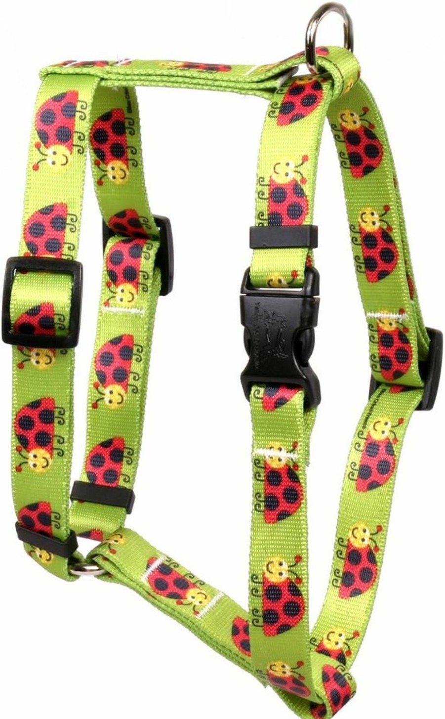 Small Animal Yellow Dog Design | Yellow Dog Design Lovely Ladybugs Roman Style Dog Harness, X-Large/1\" Wide