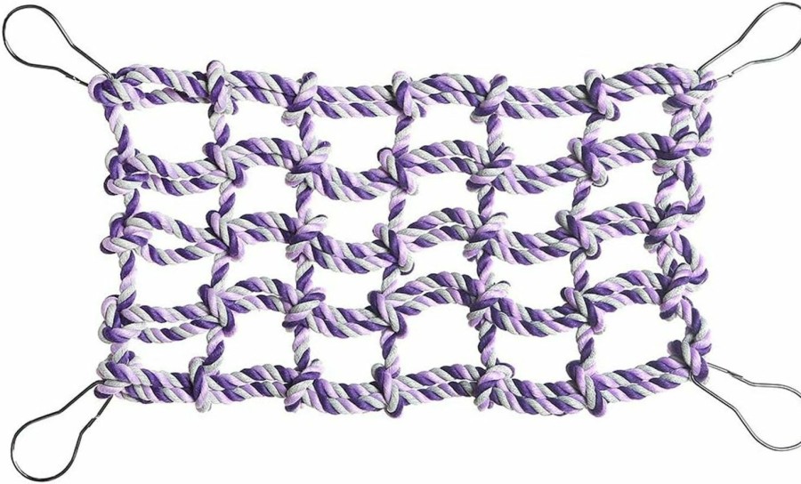 Small Animal Niteangel | Niteangel Small Animal Activity Toy, Rat And Ferret Cotton Rope Nets (Purple)