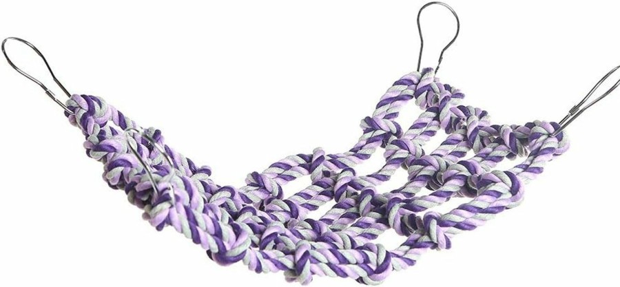 Small Animal Niteangel | Niteangel Small Animal Activity Toy, Rat And Ferret Cotton Rope Nets (Purple)