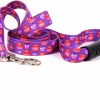 Small Animal Yellow Dog Design | Yellow Dog Design Valentines Owls Ez-Grip Dog Leash-With Comfort Handle-Small/Medium-3/4 And 5 Feet (60\")