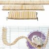 Small Animal lygchii | Hamster Wooden Pet Ladder Bridge 3 Pieces, Climbing Ladder & Fence Bundle Soft Animal Bridge Toy Bendable Cage Habitat Toy For Hamster Chinchilla Mice Gerbil And Other Small Animals