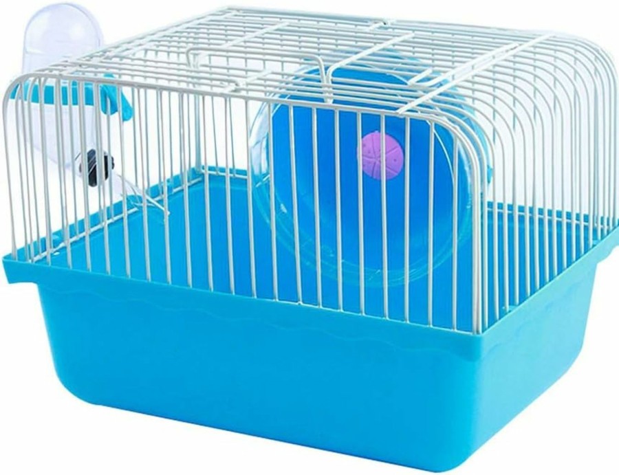 Small Animal Zhang Ku | Simple Cavie Guinea Pig Cage & Rabbit Cage | Pet Cage Includes Free Water Bottle & Food Bowl&Hamster Running Wheel (Pink)