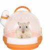 Small Animal BNOSDM | Bnosdm Hamster Carrier Cage Portable Mice Travel Case Plastic Small Animal Carrier Rat Carry Cage With Water Bottle For Dwarf Hamster Mouse Pet Outgoing & Traveling (Amber Orange)