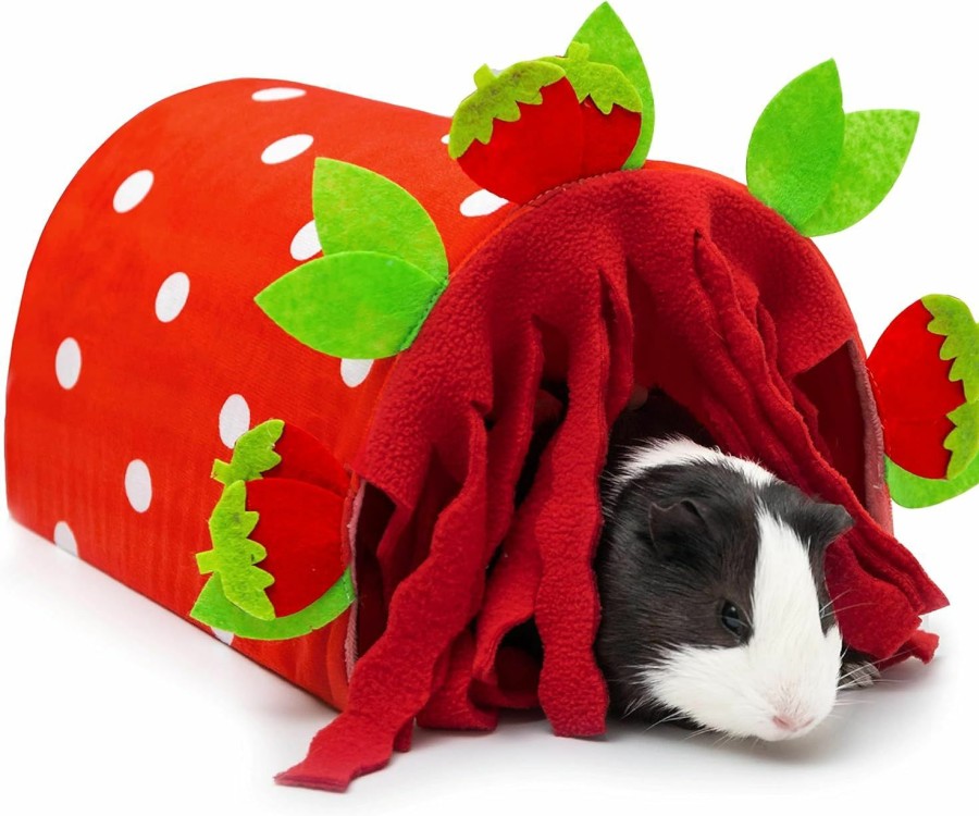 Small Animal FAITUCOS | Faitucos Guinea Pig Hideout - Soft Fleece Tunnel House For Rat Hamster Hedgehog Chinchilla Squirrel Samll Animals - Cute Cactus Shapes Bedding Cage Accessories For Sleeping Rest Playing