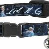 Small Animal Buckle-Down | Buckle-Down Breakaway Cat Collar - Elsa The Snow Queen Poses/Snowflakes Let It Go Blues/White - 1/2\" Wide - Fits 8-12\" Neck - Medium