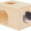 Small Animal C-LIGHT | C-Light Pet Chinchilla Hut Hideout Natural Wooden Small Animal Hideout For Chinchilla Squirrel Sugar Gliders (B)