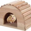 Small Animal Hffheer | Wooden Hamster House Diy Arch Shaped Small Animal House Pet Rats Gerbil Hideout Rat Hideaway Hut Ouse Sugar Glider Huts Syrian Hamster Cage Accessories