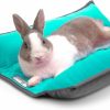 Small Animal Paw Inspired | Paw Inspired Snuggle Bunny Bed For Rabbits And Other Small Pets And Animals | Reversible Fleece Bedding With Padded Sides (Gray/Pink)