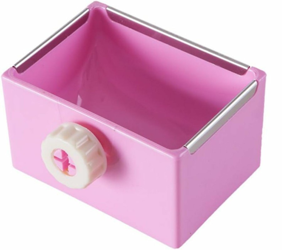 Small Animal ZOOPOLR | Cage Feeder Food & Water Hay Bowl Dish Bin Feeder, Small Animal Supplies For Rabbit Guinea Pig Chinchilla Hamster Ferret (Pink)