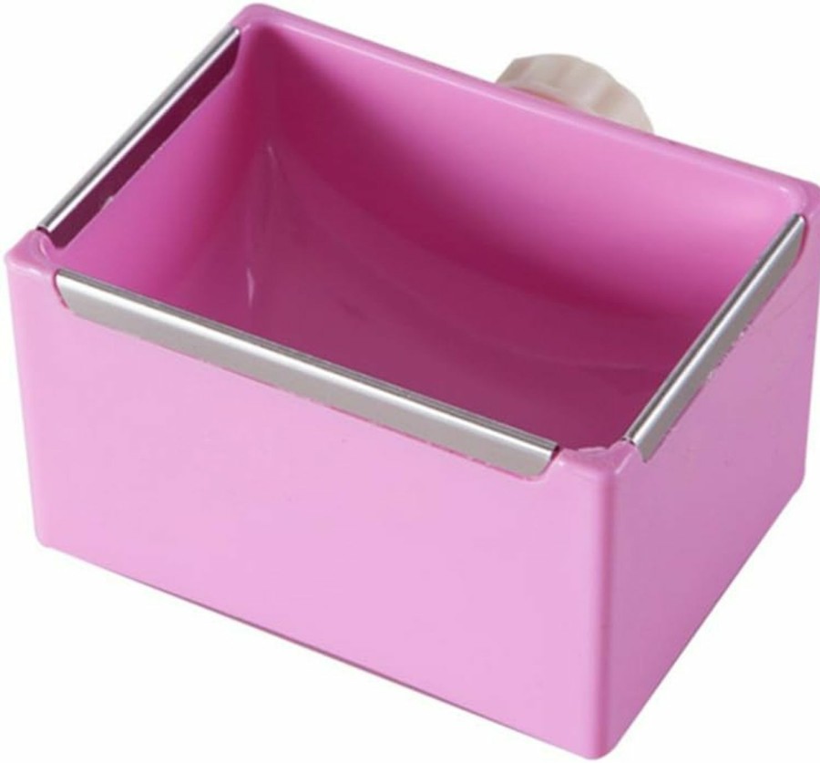 Small Animal ZOOPOLR | Cage Feeder Food & Water Hay Bowl Dish Bin Feeder, Small Animal Supplies For Rabbit Guinea Pig Chinchilla Hamster Ferret (Pink)