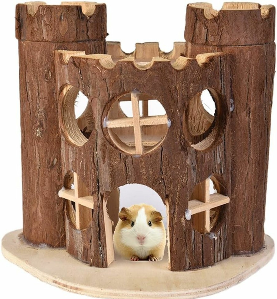 Small Animal Litewoo | Hamster Chewing Toy Natural Wooden House Safe Hideout Hut For Mice Gerbils