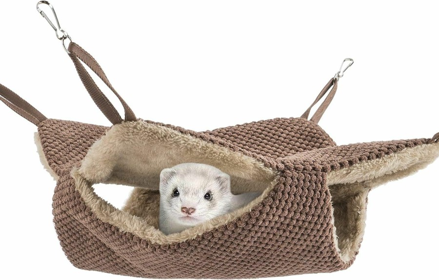 Small Animal Niteangel | Niteangel Pet Hammock Swing Snuggle Sack For Ferret Rats Suger Glider Squirrels - Napping Bed Pocket (Chocolate)