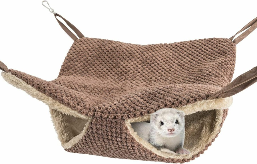 Small Animal Niteangel | Niteangel Pet Hammock Swing Snuggle Sack For Ferret Rats Suger Glider Squirrels - Napping Bed Pocket (Chocolate)