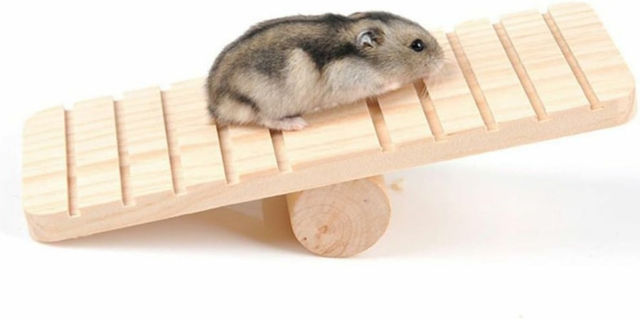 Small Animal Petall | Petall Hamster Hanging Ladder Wooden Seesaw Climbing Toy Cage Excise Gift For Small Animals Dwarf Hamster,Mouse,Rat,Chinchilla,Gerbil,Hedgehog (3)