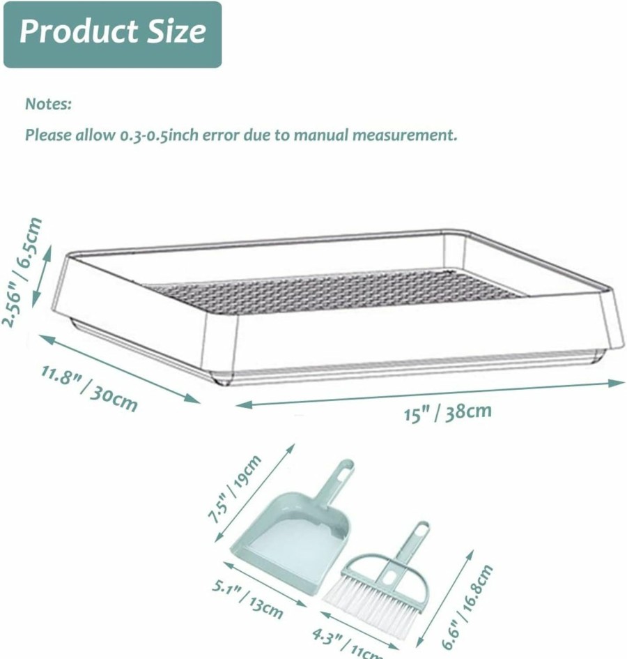 Small Animal Petlex | 22X18 Inches Rabbit Litter Box With Grate, Extra Large Rabbit Litter Pan For Cage, Bunny Restroom Litter Tray Small Animals Toilet Potty Trainer For Rabbit Hamster Ferret Rats Guinea Pigs Hedgehog