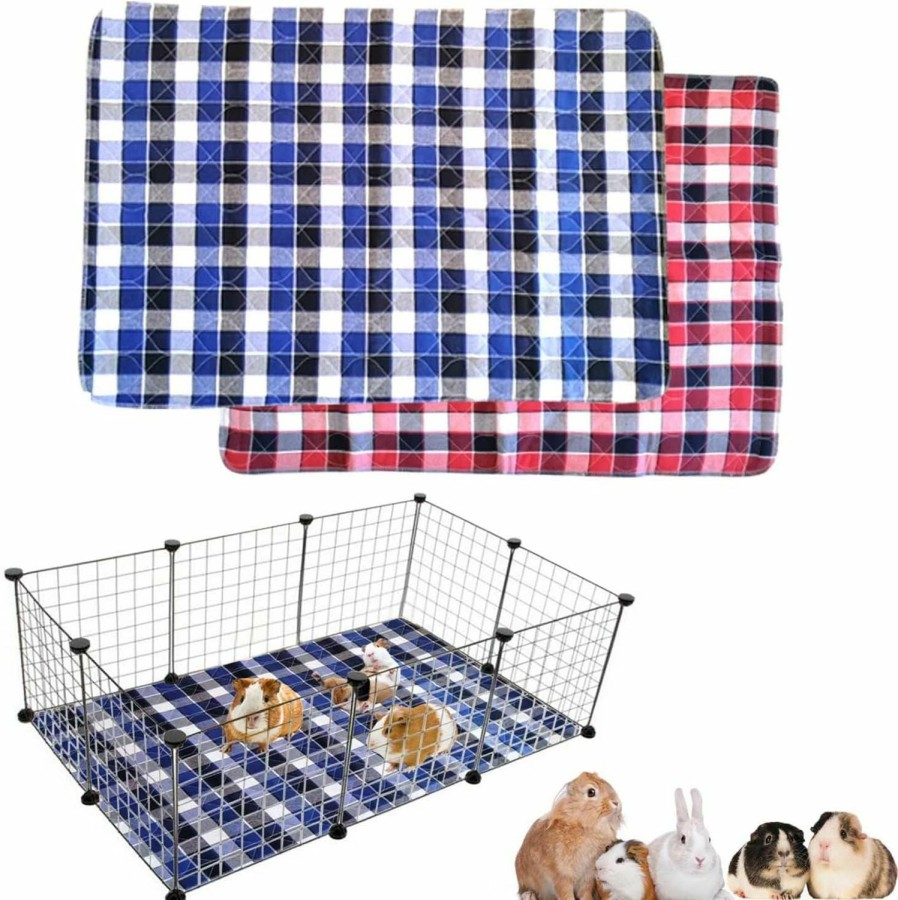 Small Animal YELL | Yell 2 Pack Guinea Pig Liner, Guinea Pig Bedding Washable &Air Dried Pee Pads, With Fast Absorbent Waterproof Small Animal Diapers,Reusable,For Guinea Pigs, Rabbits And All Small Animals