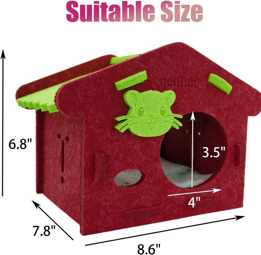 Small Animal neolun | Neolun Guinea Pig House, Felt Guinea Pig Hideout Small Animal Hideout Hut For Chinchilla Guinea Pig Hamster Hedgehog Playing Sleeping Hiding (Large,Black)