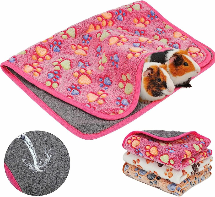 Small Animal YUEPET | Yuepet Waterproof Guinea Pig Blankets Washable 3 Pack Small Animal Fleece Cage Liners Pet Soft Sleep Mat Pad Cover Warm Flannel Throw For Hamster Guinea Pig Rabbit Chinchilla Hedgehog Ferret 23\" 16\"