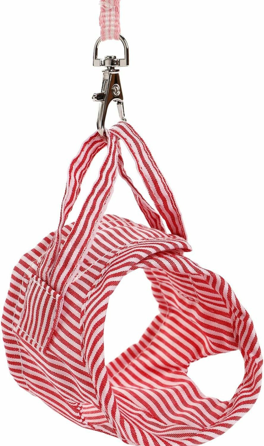 Small Animal Create idea | Create Idea Small Pet Harness With Leash Outdoor Walking Comfort Adjustable Stripe Vest Lead Rope For Guinea Pig Hamster Ferret Baby Hedgehog Dutch Pig Red S Size